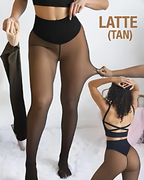 New Compression Band Model One-Seam Translucent Fleece Lined Tights